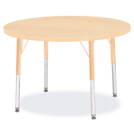 Jonti-Craft Berries Round Activity Table, 36 in. Diameter, E-height, Maple/Maple/Camel 6488JCE251